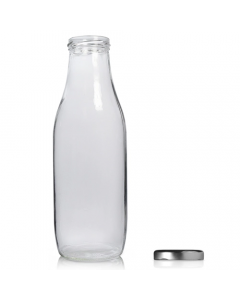 Clear Glass Laundry Bottle with 53mm Twist Off Cap - 1L