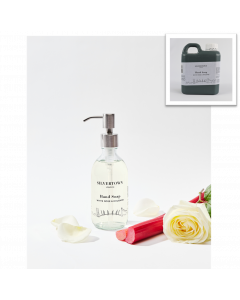 White Rose & Rhubarb Hand Soap  - 1L Refill Pack with a 300ml glass bottle and pump